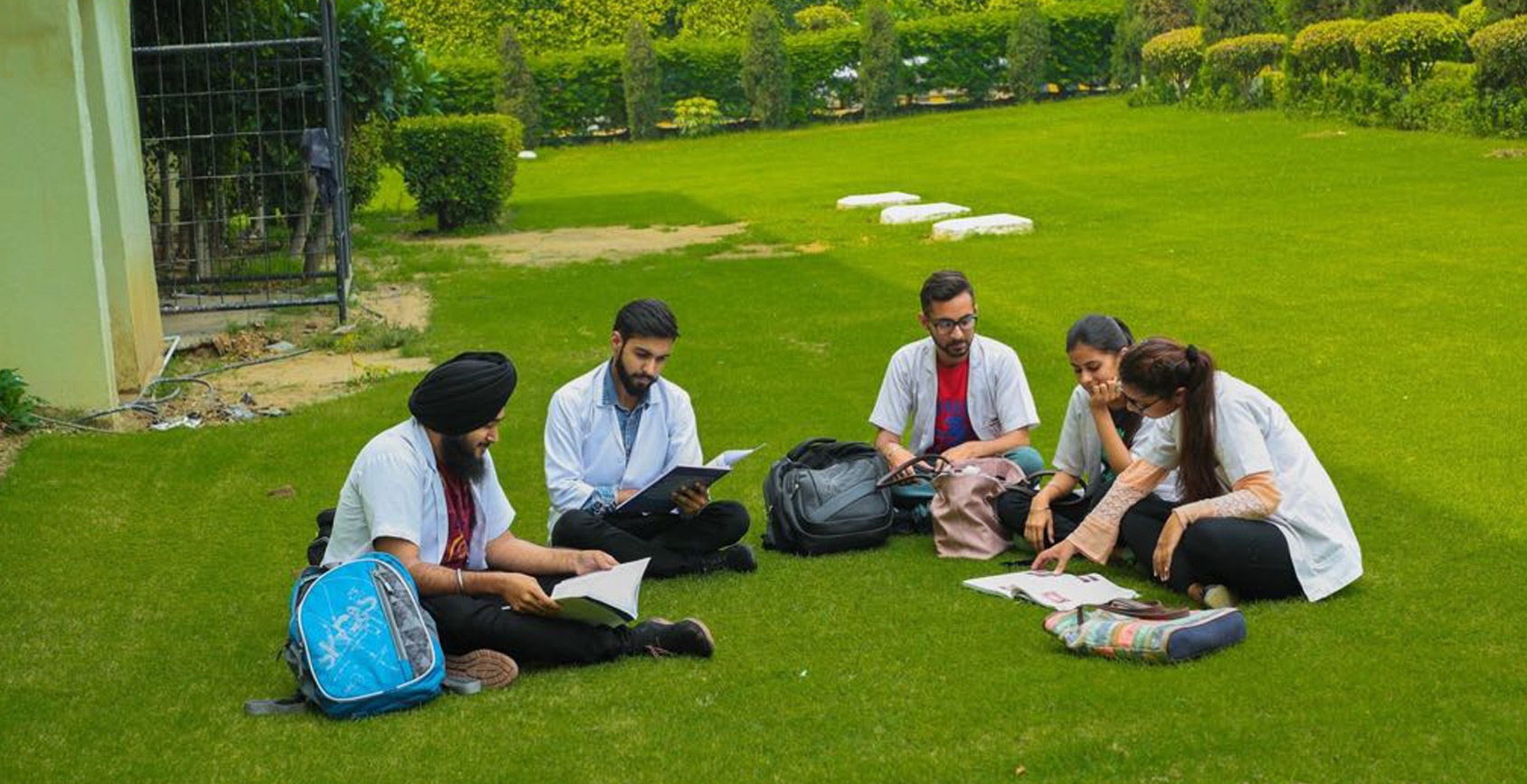 Luxmi Bai Dental College Patiala Students studying