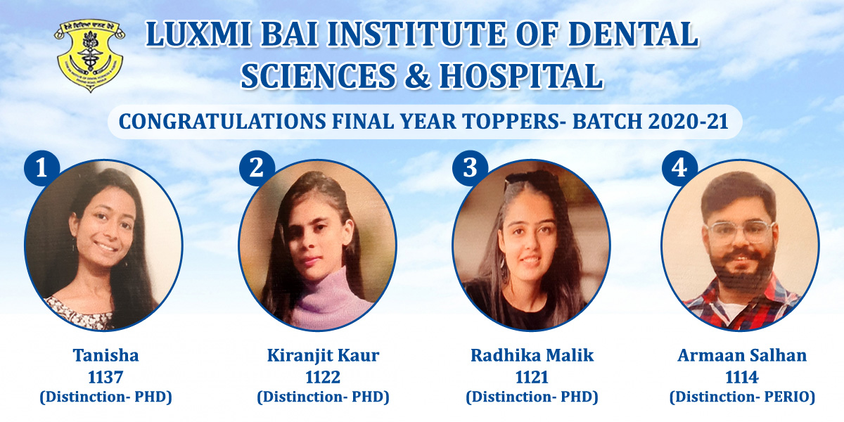 Luxmi Bai Dental College Patiala toppers